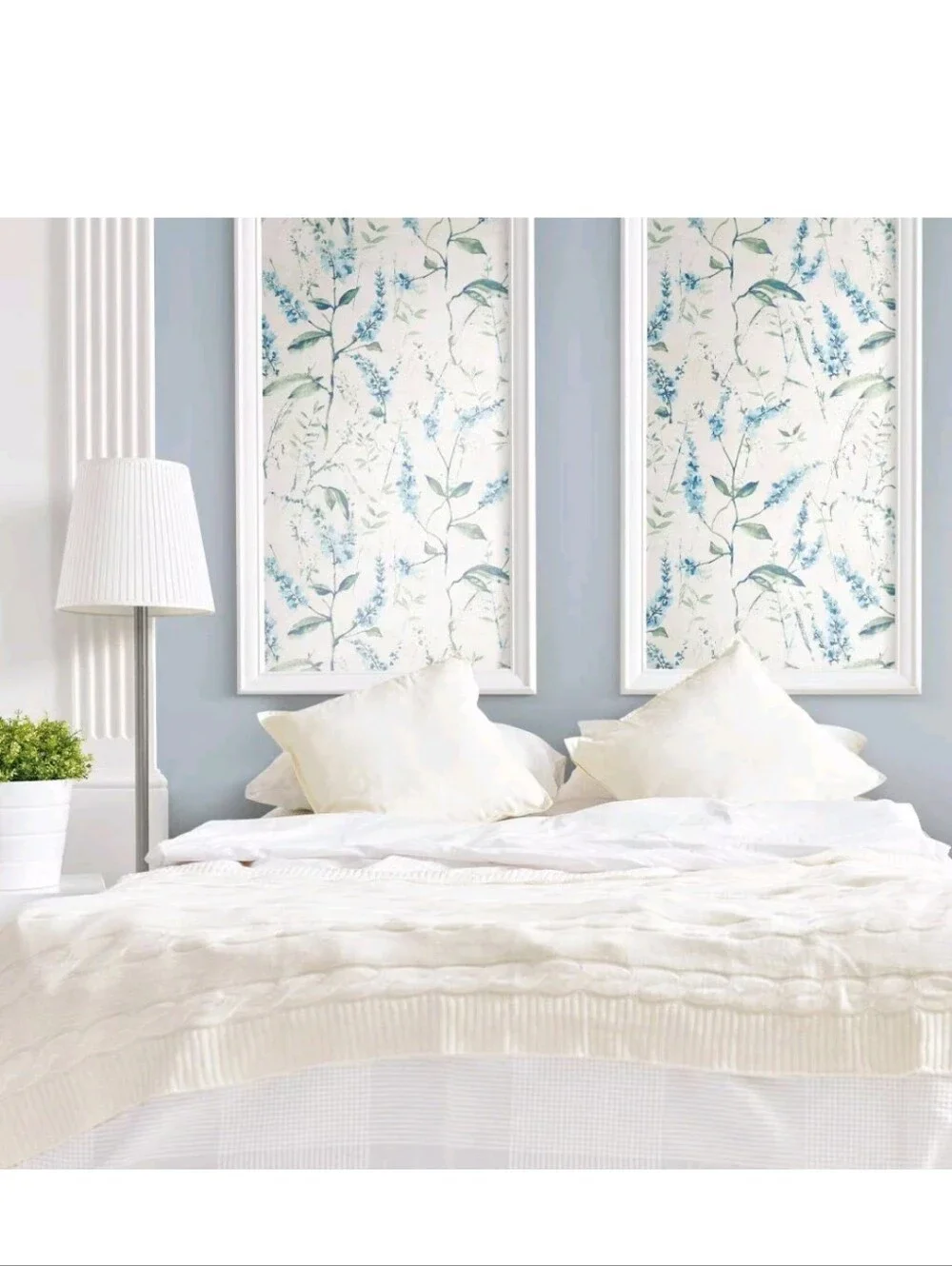 RoomMates Floral Sprig Peel and Stick Wallpaper Blue